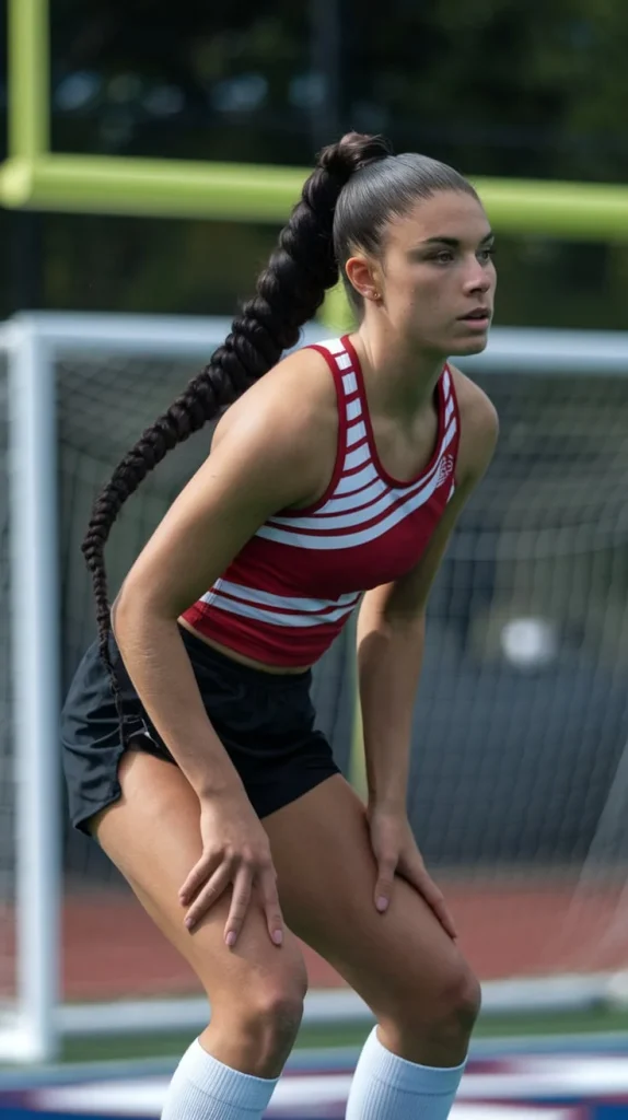 High Ponytail with a Braided Wrap