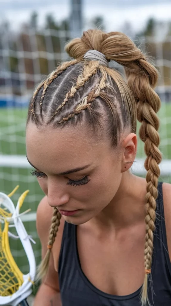Double Dutch Braids into a Ponytail