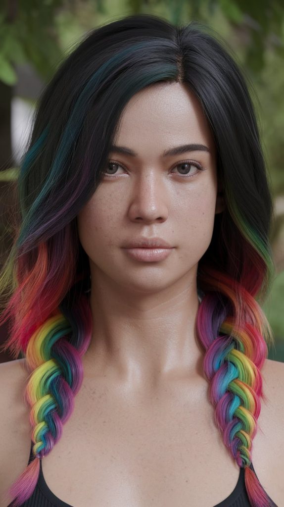 Rainbow Peekaboo Hair