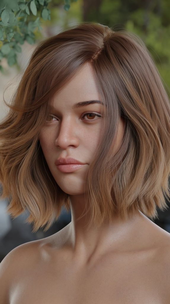 Shoulder-Length Lob with Soft Curls